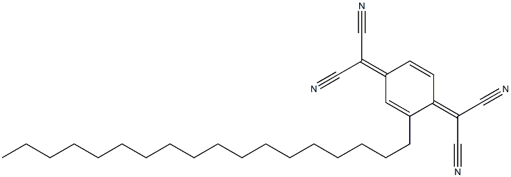 2,2'-(2-Octadecylcyclohexa-2,5-diene-1,4-diylidene)bis(malononitrile) 结构式