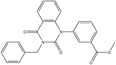 3-[(3-Benzyl-1,2,3,4-tetrahydro-2,4-dioxoquinazolin)-1-yl]benzoic acid methyl ester 结构式