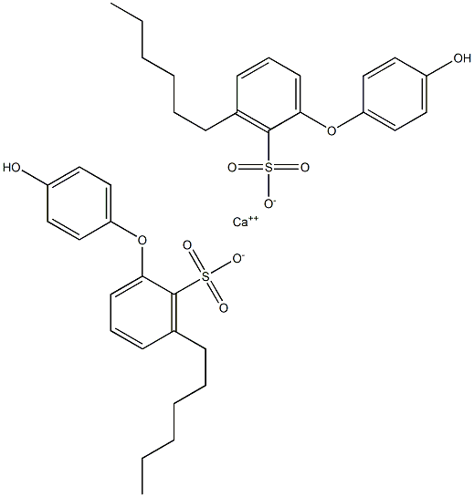 Bis(4'-hydroxy-3-hexyl[oxybisbenzene]-2-sulfonic acid)calcium salt 结构式