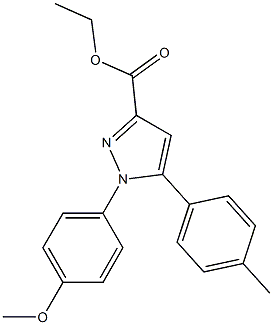 1-(4-Methoxyphenyl)-5-(4-methylphenyl)-1H-pyrazole-3-carboxylic acid ethyl ester 结构式