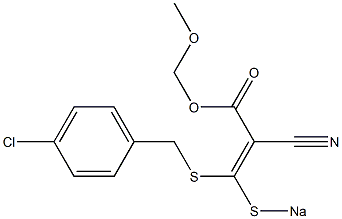 (E)-2-Cyano-3-(4-chlorobenzylthio)-3-sodiothiopropenoic acid methoxymethyl ester 结构式