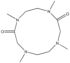 2,5,8,11-Tetramethyl-2,5,8,11-tetraazacyclododecane-1,6-dione 结构式