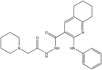 N'-[2-Piperidinoacetyl]-2-[(phenyl)amino]-5,6,7,8-tetrahydroquinoline-3-carbohydrazide 结构式