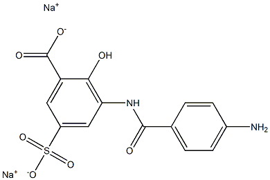 3-(p-Aminobenzoylamino)-5-sulfosalicylic acid disodium salt 结构式