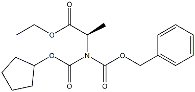 N-(Benzyloxycarbonyl)-N-(cyclopentyloxycarbonyl)-D-alanine ethyl ester 结构式