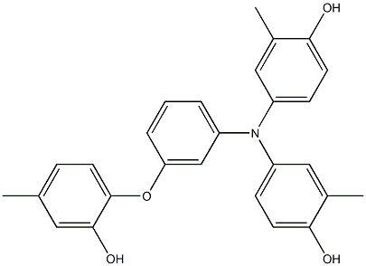 N,N-Bis(4-hydroxy-3-methylphenyl)-3-(2-hydroxy-4-methylphenoxy)benzenamine 结构式