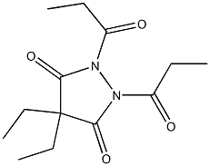 4,4-Diethyl-1,2-dipropionyl-3,5-pyrazolidinedione 结构式