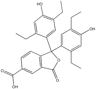 1,1-Bis(2,5-diethyl-4-hydroxyphenyl)-1,3-dihydro-3-oxoisobenzofuran-5-carboxylic acid 结构式