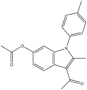 3-Acetyl-1-(4-methylphenyl)-2-methyl-1H-indol-6-ol acetate 结构式