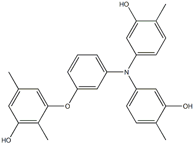 N,N-Bis(3-hydroxy-4-methylphenyl)-3-(3-hydroxy-2,5-dimethylphenoxy)benzenamine 结构式