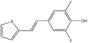 4-[(E)-2-(2-Thienyl)ethenyl]-2-fluoro-6-methylphenol 结构式