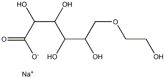 2,3,4,5-Tetrahydroxy-6-(2-hydroxyethoxy)hexanoic acid sodium salt 结构式