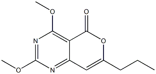 2,4-Dimethoxy-7-propyl-5H-pyrano[4,3-d]pyrimidin-5-one 结构式