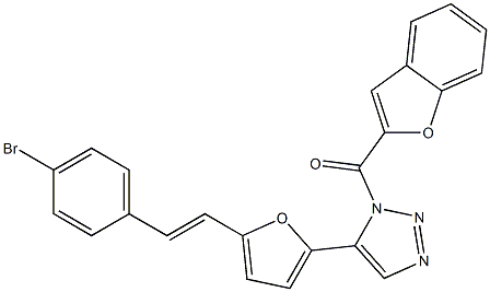 2-[[5-[5-[2-(4-Bromophenyl)ethenyl]furan-2-yl]-1H-1,2,3-triazol-1-yl]carbonyl]benzofuran 结构式