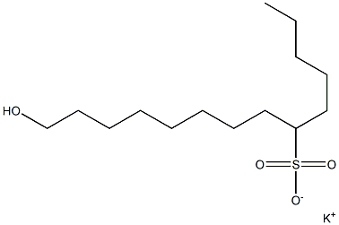 14-Hydroxytetradecane-6-sulfonic acid potassium salt 结构式