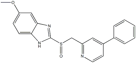 5-Methoxy-2-[[(4-phenyl-2-pyridyl)methyl]sulfinyl]-1H-benzimidazole 结构式