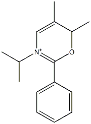 3-Isopropyl-5,6-dimethyl-2-phenyl-6H-1,3-oxazin-3-ium 结构式