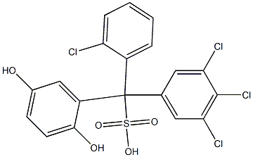 (2-Chlorophenyl)(3,4,5-trichlorophenyl)(2,5-dihydroxyphenyl)methanesulfonic acid 结构式