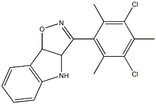 3-(3,5-Dichloro-2,4,6-trimethylphenyl)-3a,8b-dihydro-4H-isoxazolo[4,5-b]indole 结构式