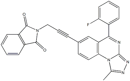 5-(2-Fluorophenyl)-7-[3-[(2,3-dihydro-1,3-dioxo-1H-isoindol)-2-yl]-1-propynyl]-1-methyl[1,2,4]triazolo[4,3-a]quinazoline 结构式