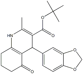 1,4,5,6,7,8-Hexahydro-5-oxo-2-methyl-4-(1,3-benzodioxol-5-yl)quinoline-3-carboxylic acid tert-butyl ester 结构式