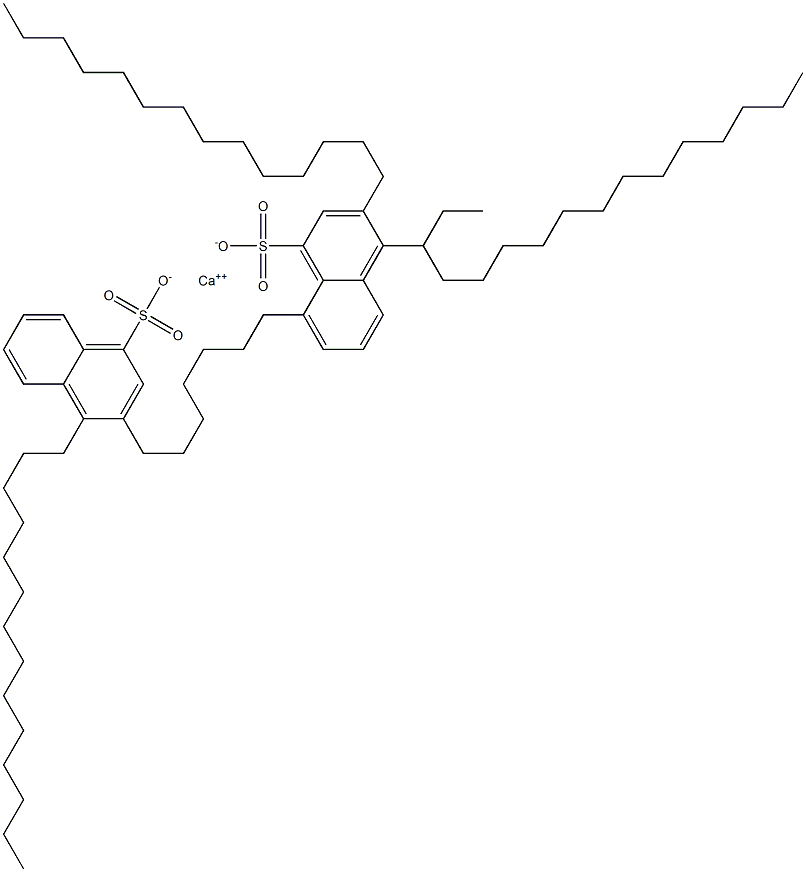 Bis(3,4-ditetradecyl-1-naphthalenesulfonic acid)calcium salt 结构式