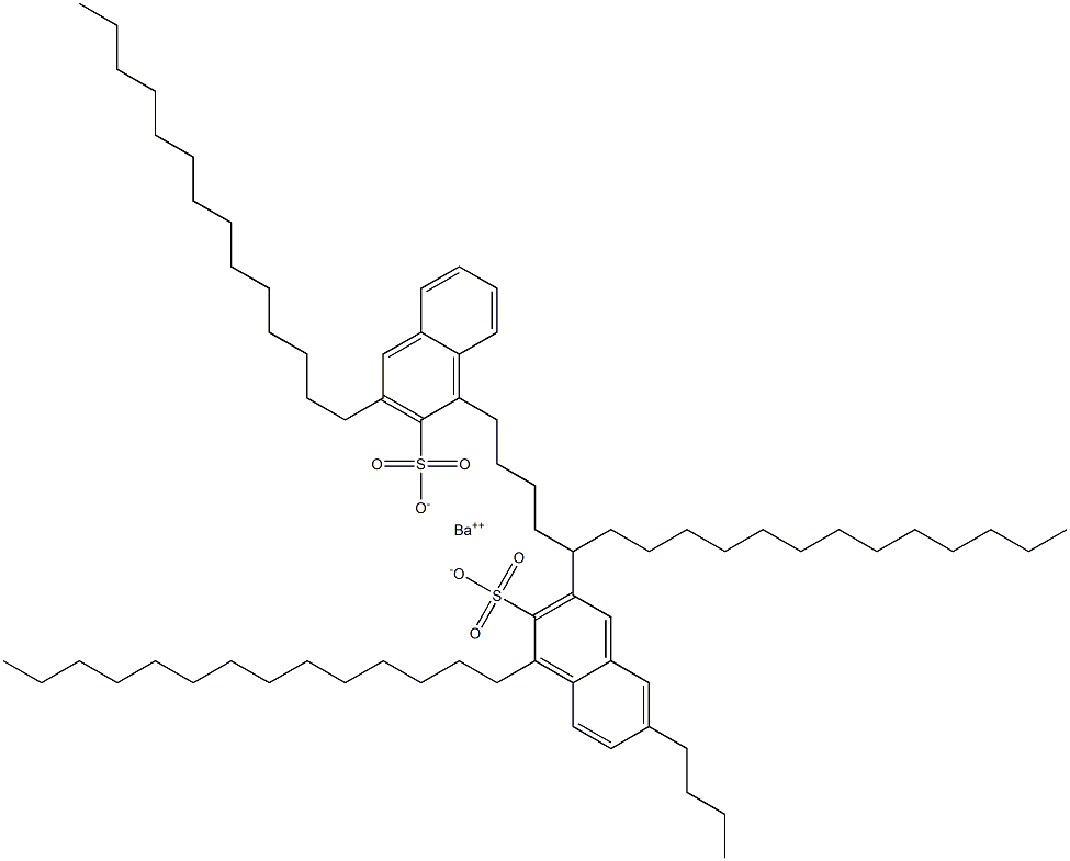 Bis(1,3-ditetradecyl-2-naphthalenesulfonic acid)barium salt 结构式