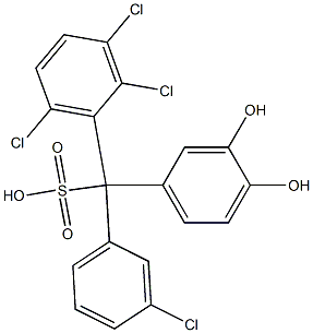 (3-Chlorophenyl)(2,3,6-trichlorophenyl)(3,4-dihydroxyphenyl)methanesulfonic acid 结构式