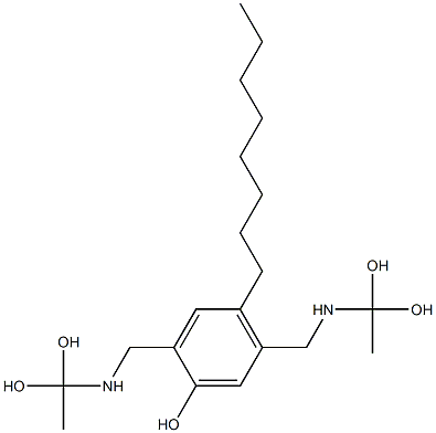 2,5-Bis[[(1,1-dihydroxyethyl)amino]methyl]-4-octylphenol 结构式