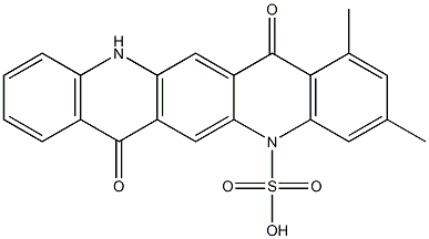 5,7,12,14-Tetrahydro-1,3-dimethyl-7,14-dioxoquino[2,3-b]acridine-5-sulfonic acid 结构式