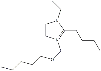 1-Ethyl-2-butyl-3-[(pentyloxy)methyl]-4,5-dihydro-1H-imidazol-3-ium 结构式