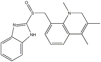 1,2-Dihydro-1,3,4-trimethyl-8-[(1H-benzimidazol-2-yl)sulfinylmethyl]quinoline 结构式