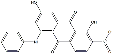 1-Anilino-3,5-dihydroxy-6-nitroanthraquinone 结构式