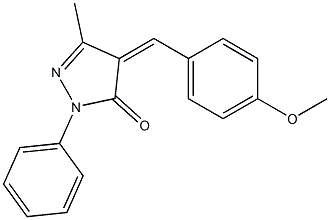 1-Phenyl-3-methyl-4-(4-methoxybenzylidene)-2-pyrazoline-5-one 结构式