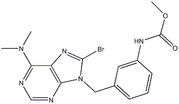 6-Dimethylamino-8-bromo-9-(3-methoxycarbonylaminobenzyl)-9H-purine 结构式