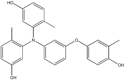 N,N-Bis(3-hydroxy-6-methylphenyl)-3-(4-hydroxy-3-methylphenoxy)benzenamine 结构式