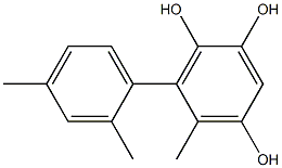 6-(2,4-Dimethylphenyl)-5-methylbenzene-1,2,4-triol 结构式