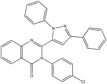 3-(4-Chlorophenyl)-2-[3-(phenyl)-1-(phenyl)-1H-pyrazol-5-yl]quinazolin-4(3H)-one 结构式