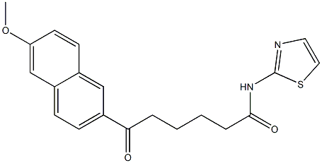 6-Oxo-N-(2-thiazolyl)-6-[6-methoxy-2-naphtyl]hexanamide 结构式