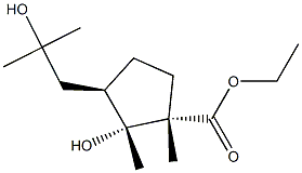 (1S,2R,3R)-2-Hydroxy-3-(2-hydroxy-2-methylpropyl)-1,2-dimethylcyclopentane-1-carboxylic acid ethyl ester 结构式