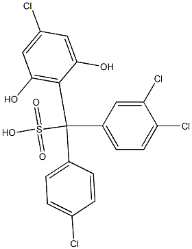 (4-Chlorophenyl)(3,4-dichlorophenyl)(4-chloro-2,6-dihydroxyphenyl)methanesulfonic acid 结构式