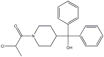 2-Chloro-1-[4-(diphenylhydroxymethyl)piperidino]-1-propanone 结构式