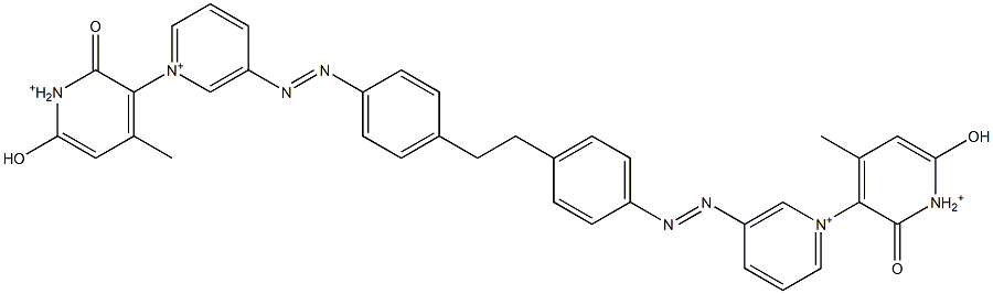 5',5'''-[1,2-Ethanediylbis(4,1-phenyleneazo)]bis(1',2'-dihydro-6'-hydroxy-4'-methyl-2'-oxo-1,3'-bipyridinium) 结构式