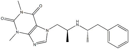 1,3-Dimethyl-7-[(S)-2-[[(S)-1-methyl-2-phenylethyl]amino]propyl]-7H-purine-2,6(1H,3H)-dione 结构式