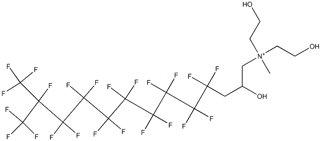 4,4,5,5,6,6,7,7,8,8,9,9,10,10,11,11,12,13,13,13-Icosafluoro-2-hydroxy-N,N-bis(2-hydroxyethyl)-N-methyl-12-(trifluoromethyl)-1-tridecanaminium 结构式