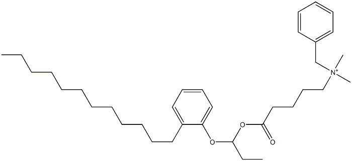 N,N-Dimethyl-N-benzyl-N-[4-[[1-(2-dodecylphenyloxy)propyl]oxycarbonyl]butyl]aminium 结构式