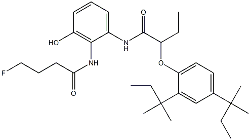 6-(4-Fluorobutyrylamino)-5-[2-(2,4-di-tert-amylphenoxy)butyrylamino]phenol 结构式