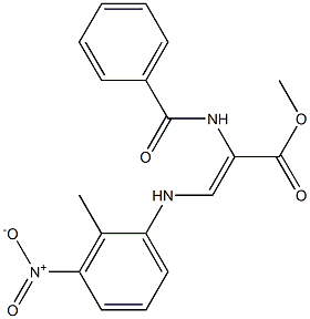 (Z)-3-[(2-Methyl-3-nitrophenyl)amino]-2-(benzoylamino)acrylic acid methyl ester 结构式