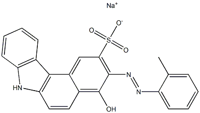 4-Hydroxy-3-[(2-methylphenyl)azo]-7H-benzo[c]carbazole-2-sulfonic acid sodium salt 结构式