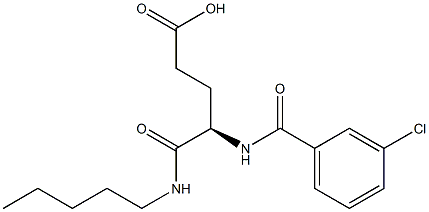 (R)-4-(3-Chlorobenzoylamino)-5-oxo-5-pentylaminovaleric acid 结构式